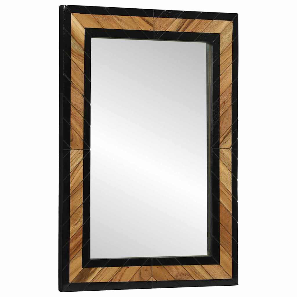 Mirror Black And Brown Solid Wood Acacia